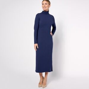 Women with Control Petite Jersey Tummy Control Midi Dress - Blue (Sz PS) A623040